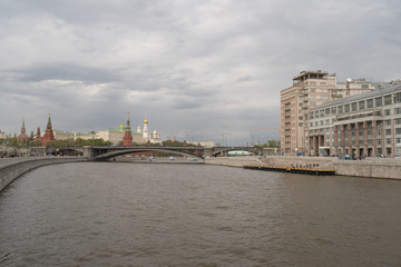Image of Moscow Kremlin at the spring daytime. Kremlin Towers, Residence of the President of the...