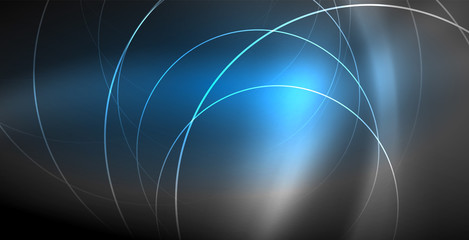 Glowing shiny neon colors with abstract lines, modern background