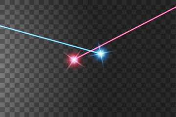 The light of the collision of two forces with red and blue light. An outburst of two stars