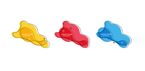 Modern abstract vector banner set. Flat geometric liquid form with various colors. Modern vector template, Template for the design of a logo, flyer or presentation. Abstract geometric shapes