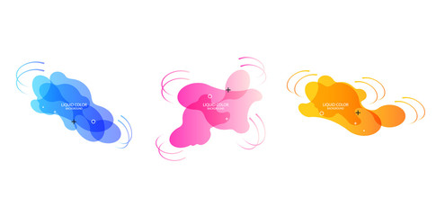 Gradient geometric banners with flowing liquid shapes. Dynamic Fluid design for logo, flyers or presentstion. Abstract vector background