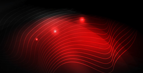 Glossy shiny glowing neon waves