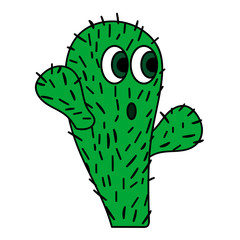 cute cactus. Isolated stock vector illustration