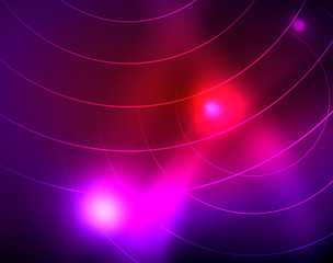 Neon circles abstract background