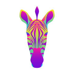 Abstract zebra portrait pattern. Childish crafted zebra for design birthday card, veterinarian clinic poster, pet shop sale advertising, bag print etc.