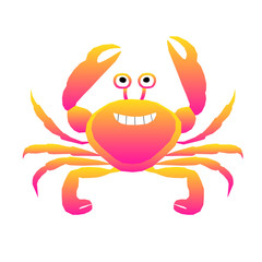 Abstract crab pattern background. Childish crafted paper cut crab for design birthday card, veterinarian clinic poster, pet shop sale advertising, bag print etc.