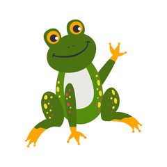 Vector cute African animal. Frog. Funny character for kids.