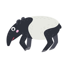 Obraz premium Vector cute African animal. Tapir. Funny character for kids.