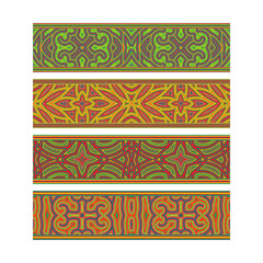 Bohemian patterned ribbon design. Move ornament elements to Brush Panel to create vector pattern brushes.