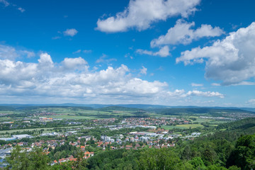 Fototapeta na wymiar Blick von der Veste Coburg in Richtung Hildburghausen