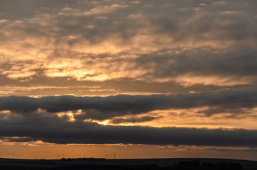 nuvens por do sol