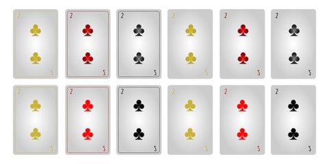 Game cards two of clubs without frames