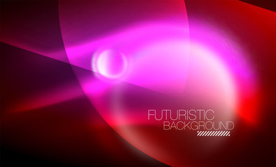 Vector glowing neon circles abstract background