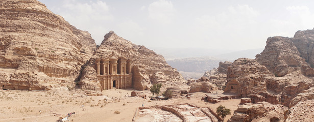 The Monastery Temple of the Nabataean Kingdom in Petra, Jordan.
