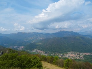 Fototapeta na wymiar view of the Italian alp near the town of Lecco, Italy - April 2019