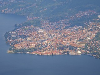 Naklejka premium view of the Italian alp near the town of Lecco, Italy - April 2019