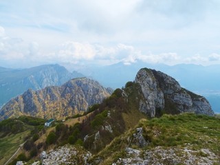 The Italian Alps near Lake Como, Italy - April 2019.