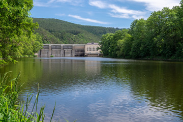 Obraz premium Dam and turbine house of the dam Eichicht