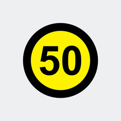 Traffic sign speed limit 50