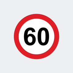 Traffic sign speed limit 60