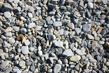 Gray stones on the seashore
