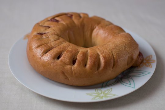 round and sugary bread