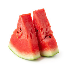 Sliced of watermelon isolated over white background.