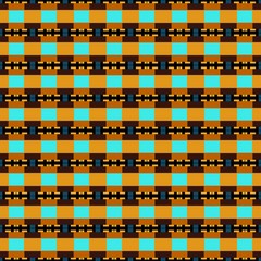 black, turquoise and dark golden rod geometric repeating patterns. can be used for textiles, fashion design, wallpaper or as texture