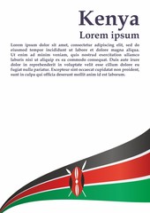 Flag of Kenya, Republic of Kenya. Template for award design, an official document with the flag of Kenya. Bright, colorful vector illustration.
