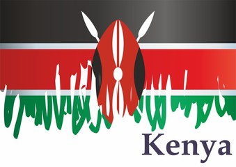 Flag of Kenya, Republic of Kenya. Template for award design, an official document with the flag of Kenya. Bright, colorful vector illustration.