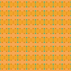 Fototapeta premium pastel orange, golden rod and light sea green repeating geometric shapes. can be used for tablecloth fashion design, textiles, wallpaper or as texture