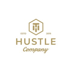 Luxury Vintage Hustle logo design inspiration with Initial HT