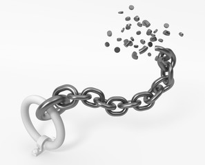 Chain Metal Break White Ring