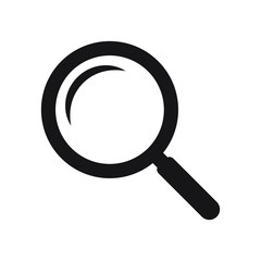 Magnifying glass icon, vector magnifier or loupe sign. Search icon. 