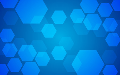 Obraz na płótnie Canvas Abstract geometric hexagon pattern overlay on blue background. Technology pattern with copy space. Vector illustration.