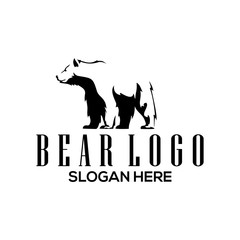 bear logo concept blck and white vector art