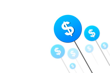 American dollar symbol, dollar currency concept