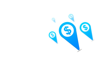 American dollar symbol, dollar currency concept