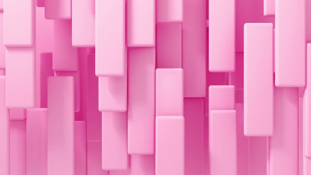 Abstract 3d rectangle shapes moving animation. set of different pastel color. 4k seamless loop render footage.