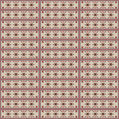 Seamless retro pattern swatch fill for fabric or textile print. Vector vintage squares in different colors mixed together. Traditional classic pattern.