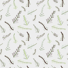 An illustrated seamless nature background pattern