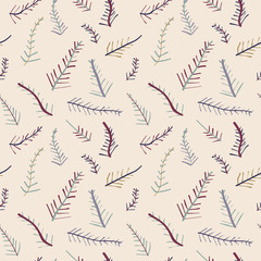 An illustrated seamless nature background pattern