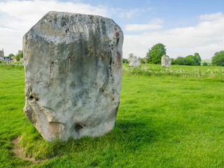 Details of stones and the environs in the Prehistoric Avebury Stone Circle, Wiltshire, England, UK