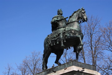 monument to Peter the great on horseback in front of the Palace  