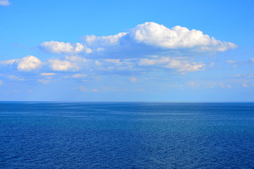 Kapchagay lake summer landscape