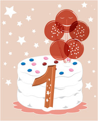 Happy Birthday cake one year