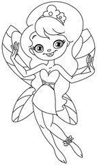 Outlined young fairy