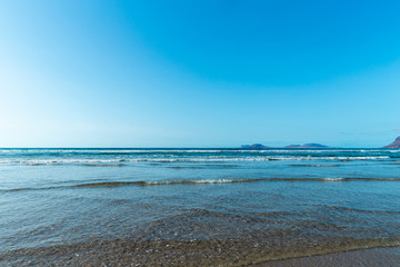 Beach view at Caleta de Famara, Lanzarote.