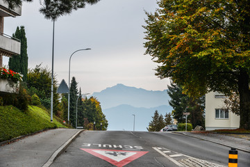 Rural road in Luzern, Switzerland
