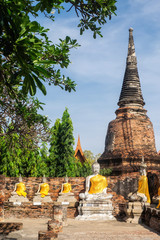 Fototapeta na wymiar Wat Yai Chai Mongkhon is a at Historical Park at Ayutthaya., Thailand.